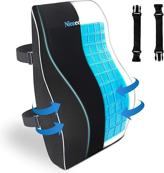 Cooling Gel Lumbar Support Pillow for Office Chair 3D Updated Memory Foam Car Lumbar Pillow for B... | Amazon (US)