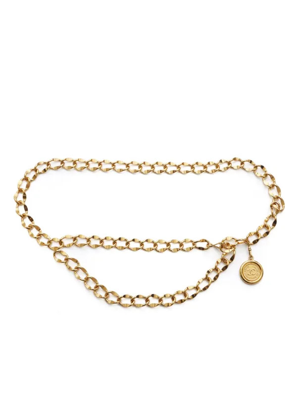 CHANEL Pre-Owned 1980-1990s CC Mark Coin Chain Belt | Gold | FARFETCH | Farfetch Global