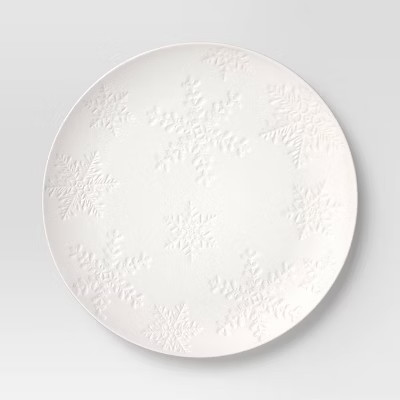 13" Stoneware Snowflake Serving Platter - Threshold™ | Target