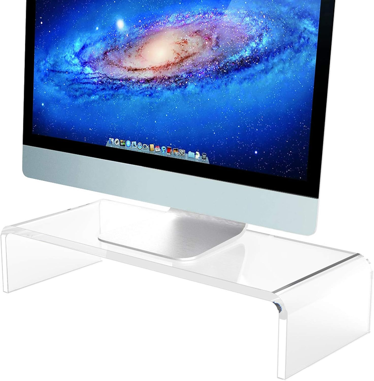 Clear Computer Stand, Acrylic Computer Monitor Riser with Sturdy, Hold up to 50lbs Desktop Monito... | Amazon (US)