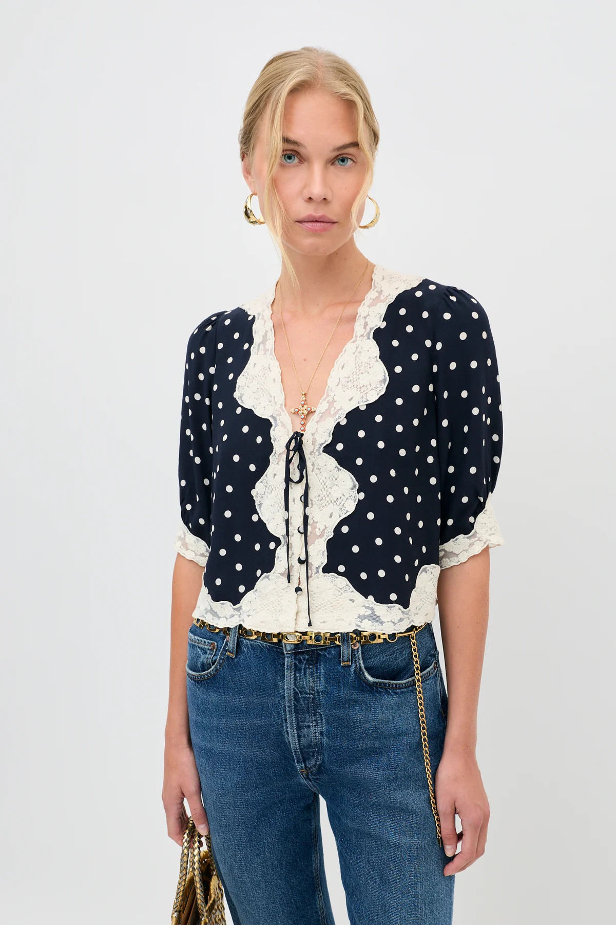 ursula top layla dot navy | Rixo