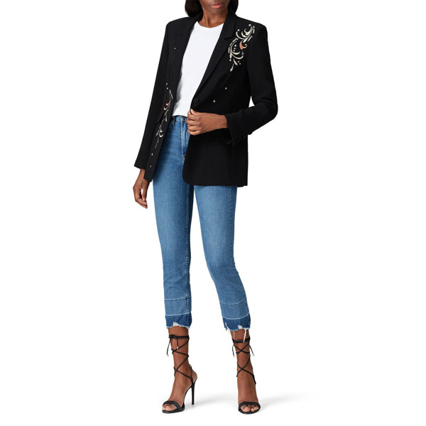Cinq Ã  Sept Embroidered Estelle Blazer black | Rent the Runway