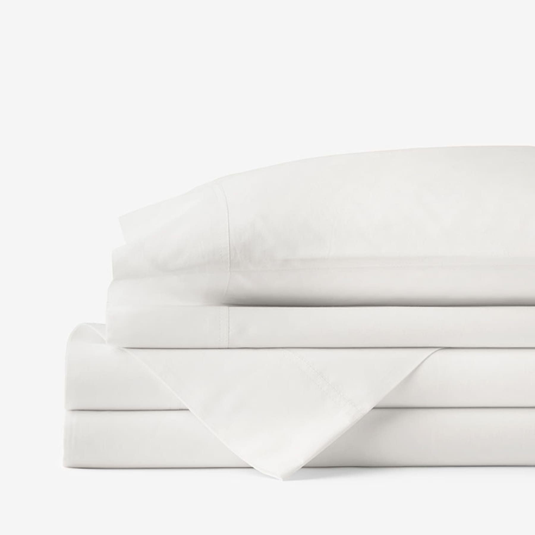 Classic Cool Cotton Percale Bed Sheet Set - Ivory, King | The Company Store