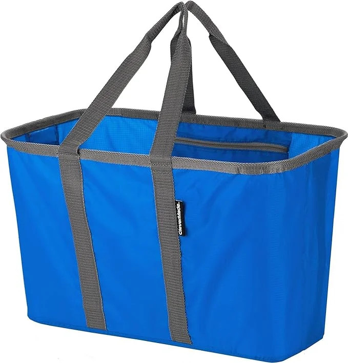 CleverMade 8 Gal SnapBasket LUXE - Reusable Collapsible Grocery Shopping Bag, Royal Blue/Charcoal... | Walmart (US)