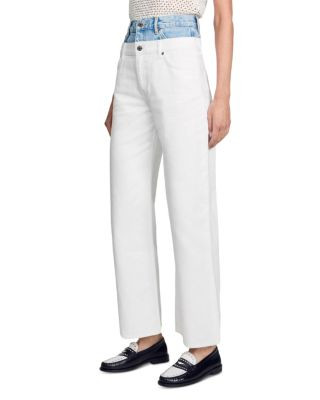 Sandro Galina High Rise Straight Leg Jeans in White  | Bloomingdale's Women | Bloomingdale's (US)
