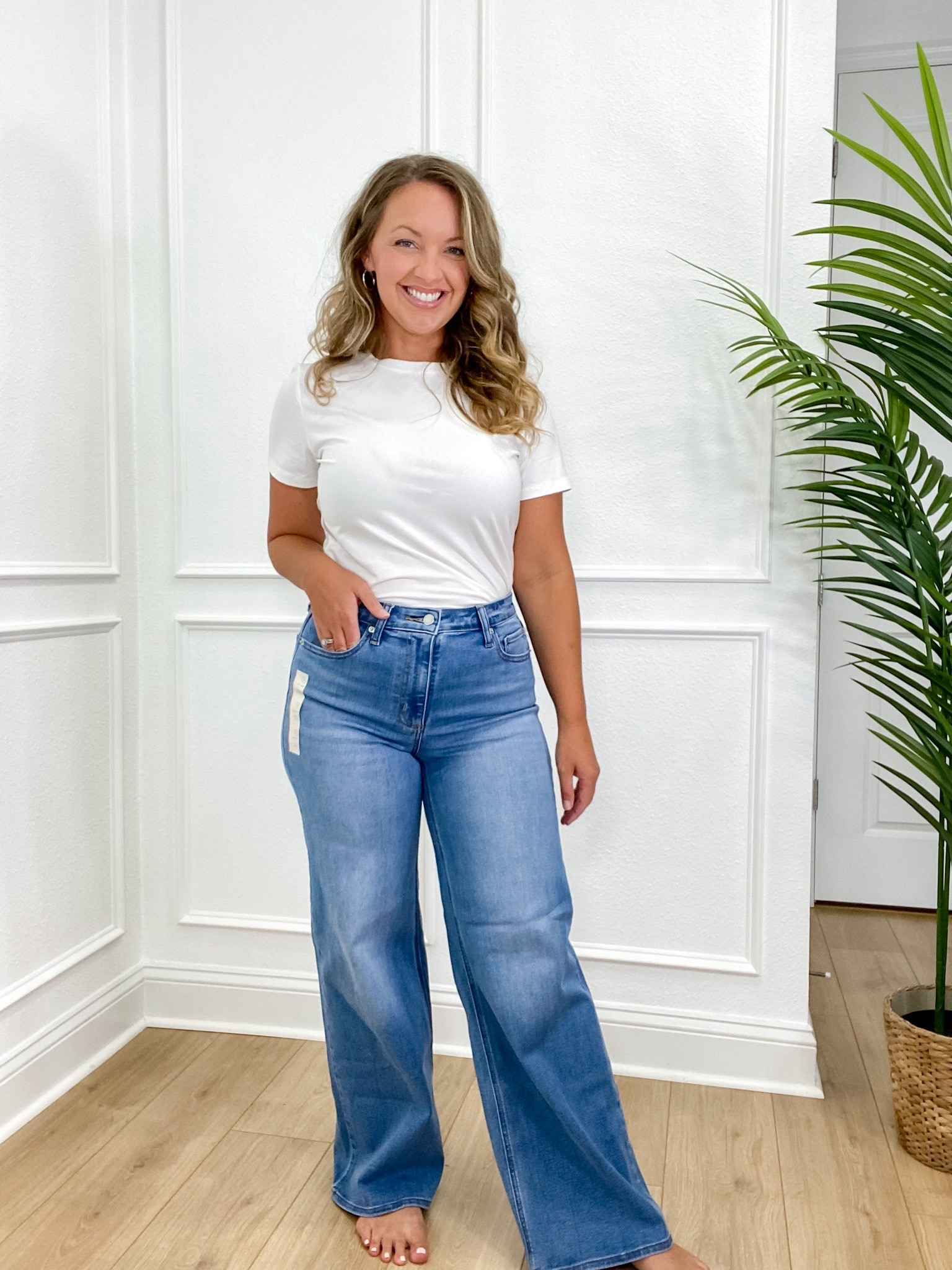 Target Wide Leg Jeans👖 this might be my favorite 😍 I love the stretch and the fit on my 5’5” size 8/10 pear shaped body! I am wearing my true size 10 ! Perfect for fall and heels and boots too! 
#targetstyle
#targetjeans
Target , jeans , denim, wide leg jeans, pear shaped jeans , midsize jeans, jeans for thick thighs #denim #target 

#LTKFindsUnder50 #LTKMidsize #LTKSeasonal