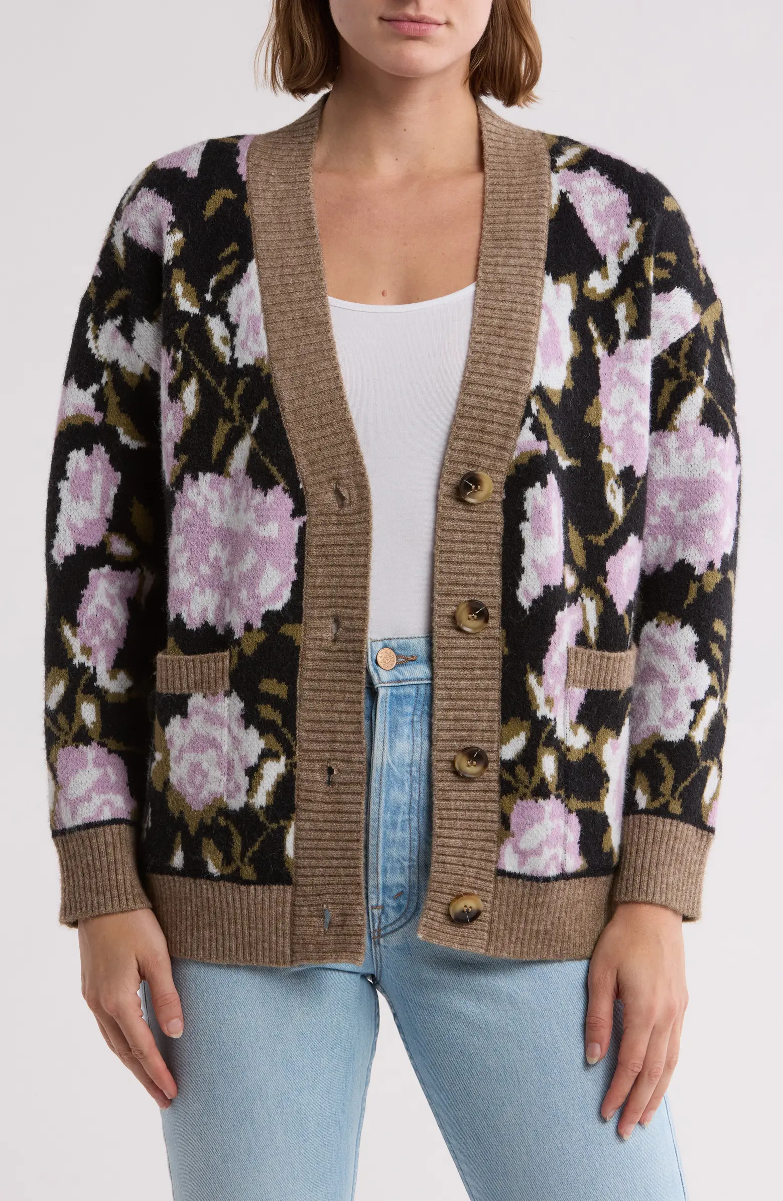 Gemma + Jane Oversize Floral Jacquard Cardigan | Nordstromrack | Nordstrom Rack
