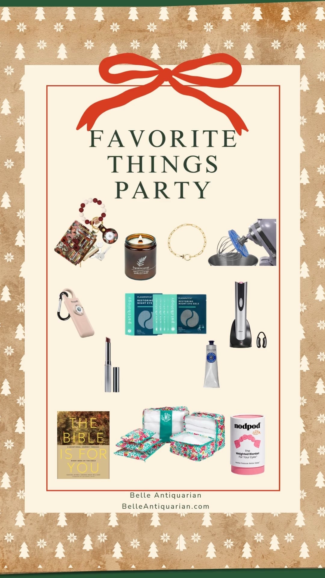 Hosting or attending a Favorite Things Party this season? I rounded up twelve thoughtful gifts that women truly love. These are useful, pretty, budget friendly, and perfect for holiday gifting, girls’ nights, teacher gifts, or stocking stuffers.

You will find everything from a wallet wristlet keychain with an AirTag holder to a cordless wine opener, a Whisk Wiper Pro for your stand mixer, my favorite L’Occitane shea butter hand cream, personal safety essentials, a gorgeous paperclip bracelet, and a cozy crackling wood wick candle. I also added beauty favorites like the Clinique Nude Honey Almost Lipstick and restoring night eye gels, plus a daily devotional that makes a meaningful gift.

Click to shop the full collection and save your favorites for your next party or gift exchange. 

 #LTKCyberWeek #LTKGiftGuide #LTKHoliday

#LTKGiftGuide #LTKselfcare #LTKmomlife