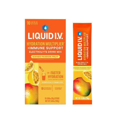 Liquid I.V. Hydration Multiplier + Immune Support Powder Energy Supplements - Mango Passion Fruit - 0.56oz/10ct | Target