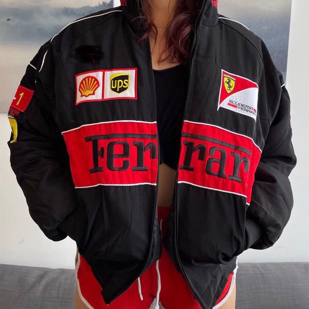 Racing Jacket Vintage RARE Ferrari  Fashion Winter Embroidered Streetwear Nascar F1 Tiktok High Q... | Etsy (US)