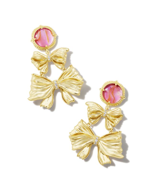 Kendra Scott x LoveShackFancy Gold Statement Earrings in Light Pink Iridescent Abalone | Kendra S... | Kendra Scott