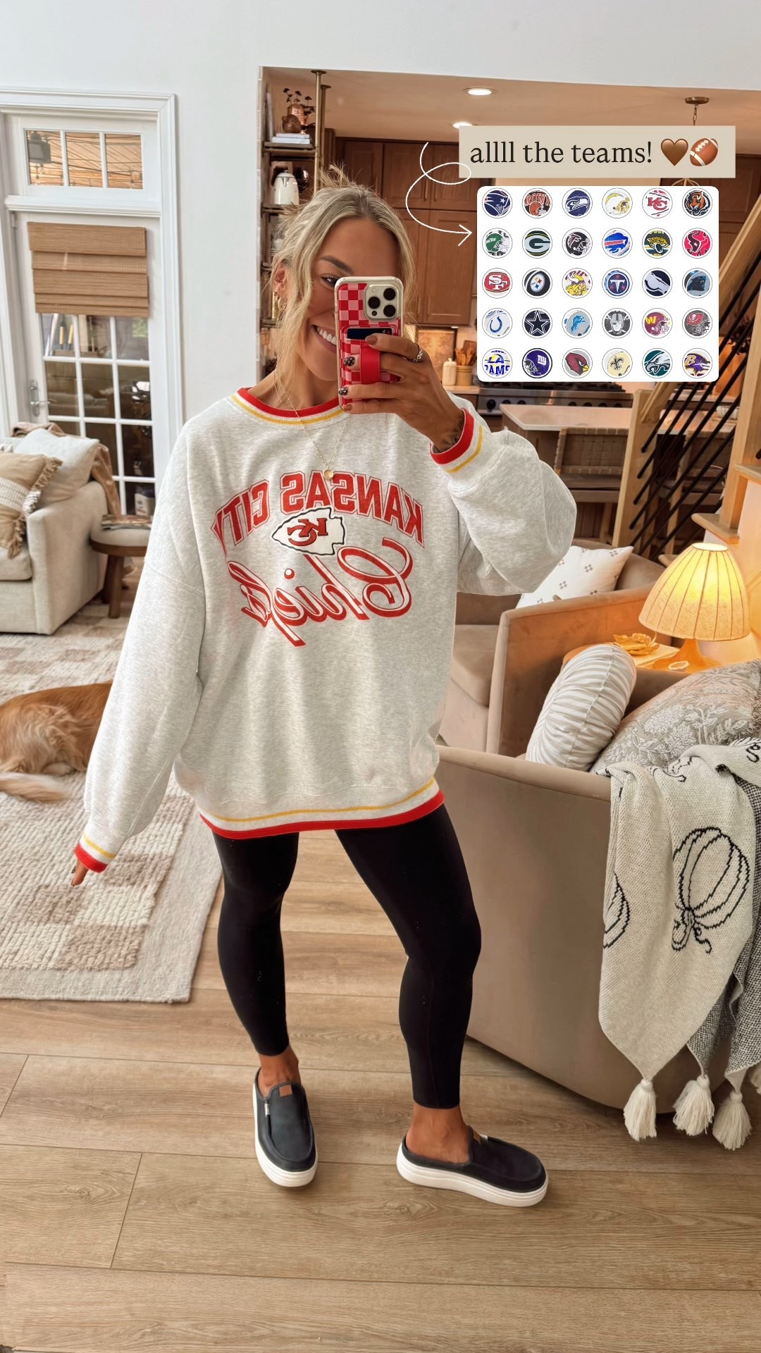 Abercrombie NFL collection is just elite 🤌🏼🏈 in the L here! Tons of teams of course ☺️ wait for a sale but it’s absolutely a fave for fall! Love the neckline & wrist cuff details! 

Slides tts! 

Ootd / NFL / chiefs / football gear / comfy / cute / Holley Gabrielle / hey dudes / fall style 

#LTKStyleTip #LTKFindsUnder100 #LTKSeasonal