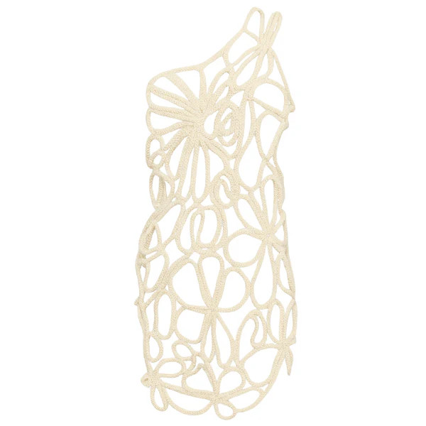 Ivory Hand-Woven Crochet Mini Cover Up | DOORS NYC