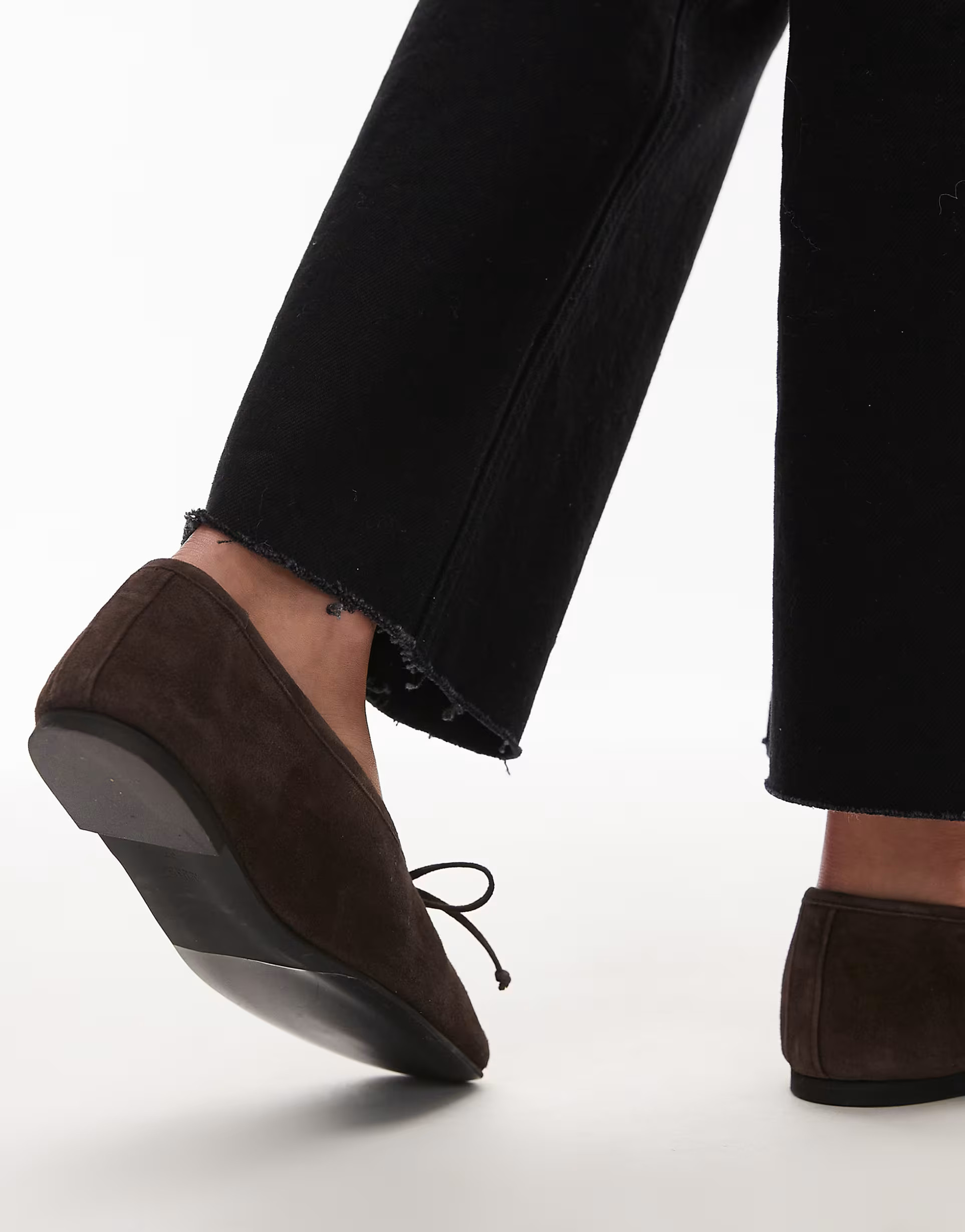 ARKET square toe suede ballet flat in chocolate brown | ASOS (Global)