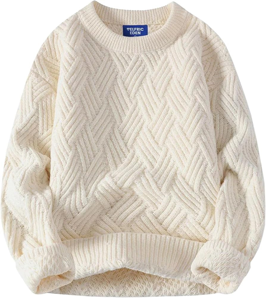 Aelfric Eden Vintage Oversized Sweaters Crewneck Knit Pullover Baggy Loose Casual Cable Sweater 2... | Amazon (US)