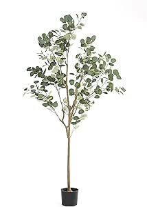 DIIGER Artificial Tree Plant Eucalyptus Tree 6FT Tall, Modern Large Fake Plant Decor in Pot for I... | Amazon (US)