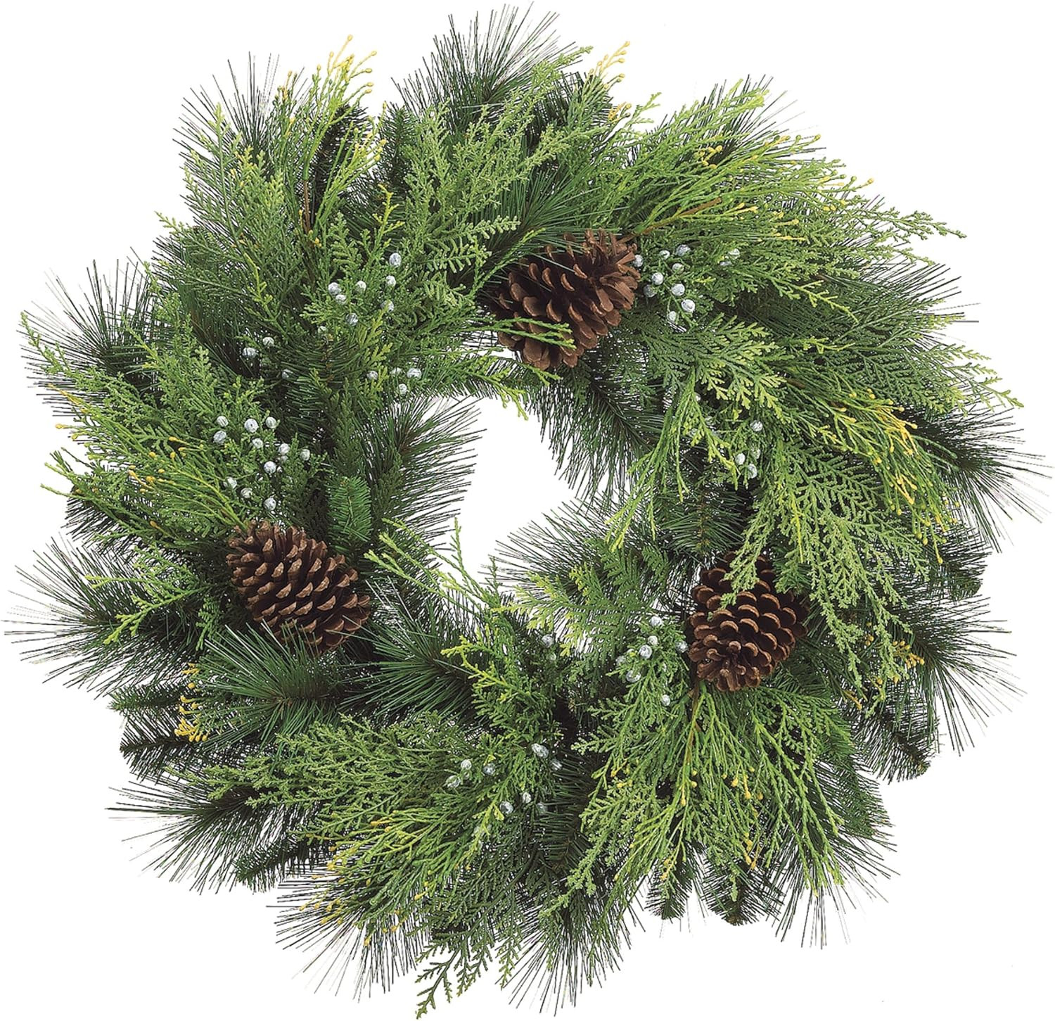 24 Inch Christmas Cedar Wreath with Pine Cones and Berries | Amazon (US)