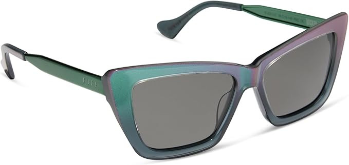 DIFF | Wicked Elphaba Designer Cat Eye Sunglasses for Women | Black Green Gradient + Grey | 100% ... | Amazon (US)