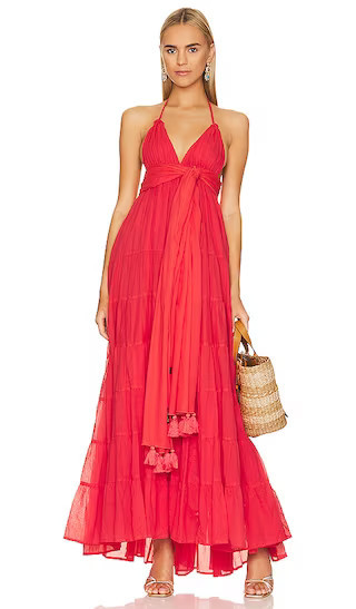 Lola Maxi Dress in Coral Red | Red Maxi Dress | Long Red Dress Code | Red Summer Dress | Revolve Clothing (Global)