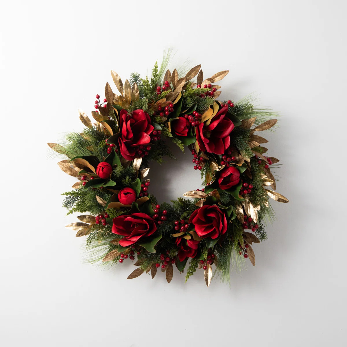 Handcrafted Faux Berry Silk 32'' Wreath | Wayfair North America