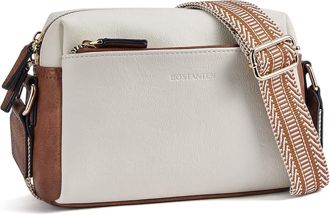 BOSTANTEN Small Crossbody Purse for Women Triple Zip Cell Phone Leather Handbag with Colored Shou... | Amazon (US)