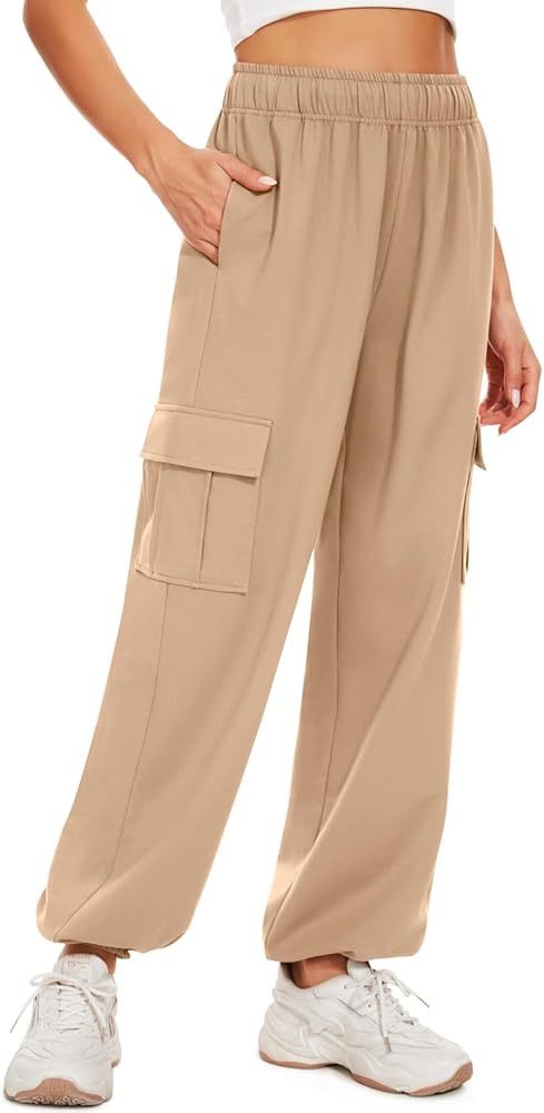 TARSE Womens Cargo Sweatpants Baggy Elastic High Waisted Joggers Y2K Loose Lounge Athletic Pants ... | Amazon (US)