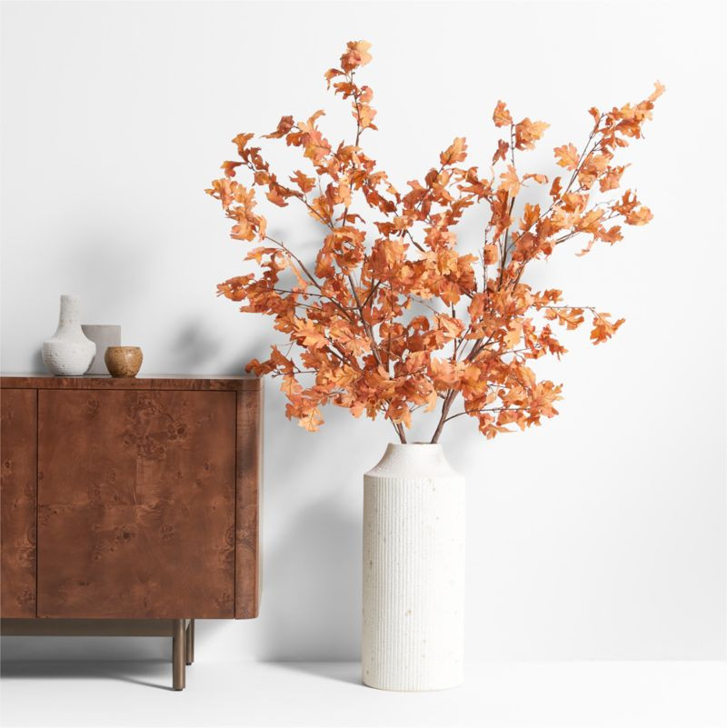 Faux Orange Oak Leaf Branch 66 | Crate & Barrel