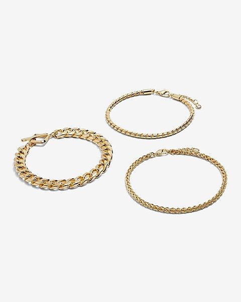 Set Of 3 Mixed Chain Bracelets | Express