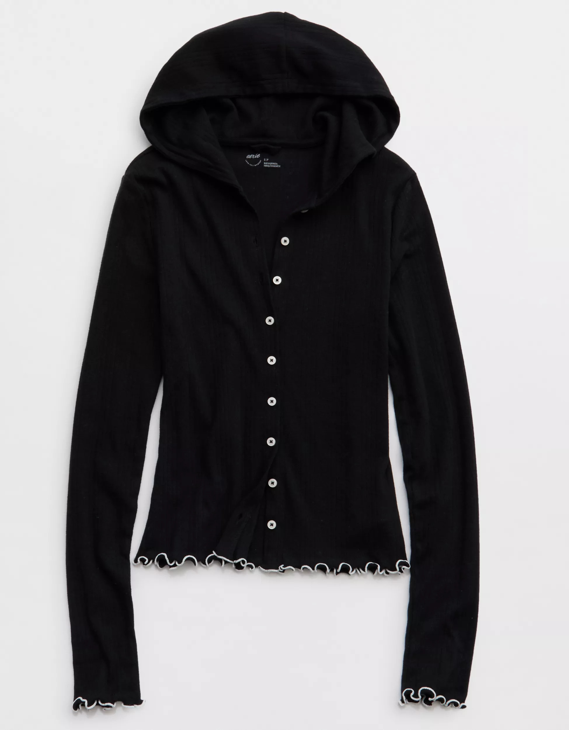 Aerie Pointelle Long Sleeve Hoodie | Aerie