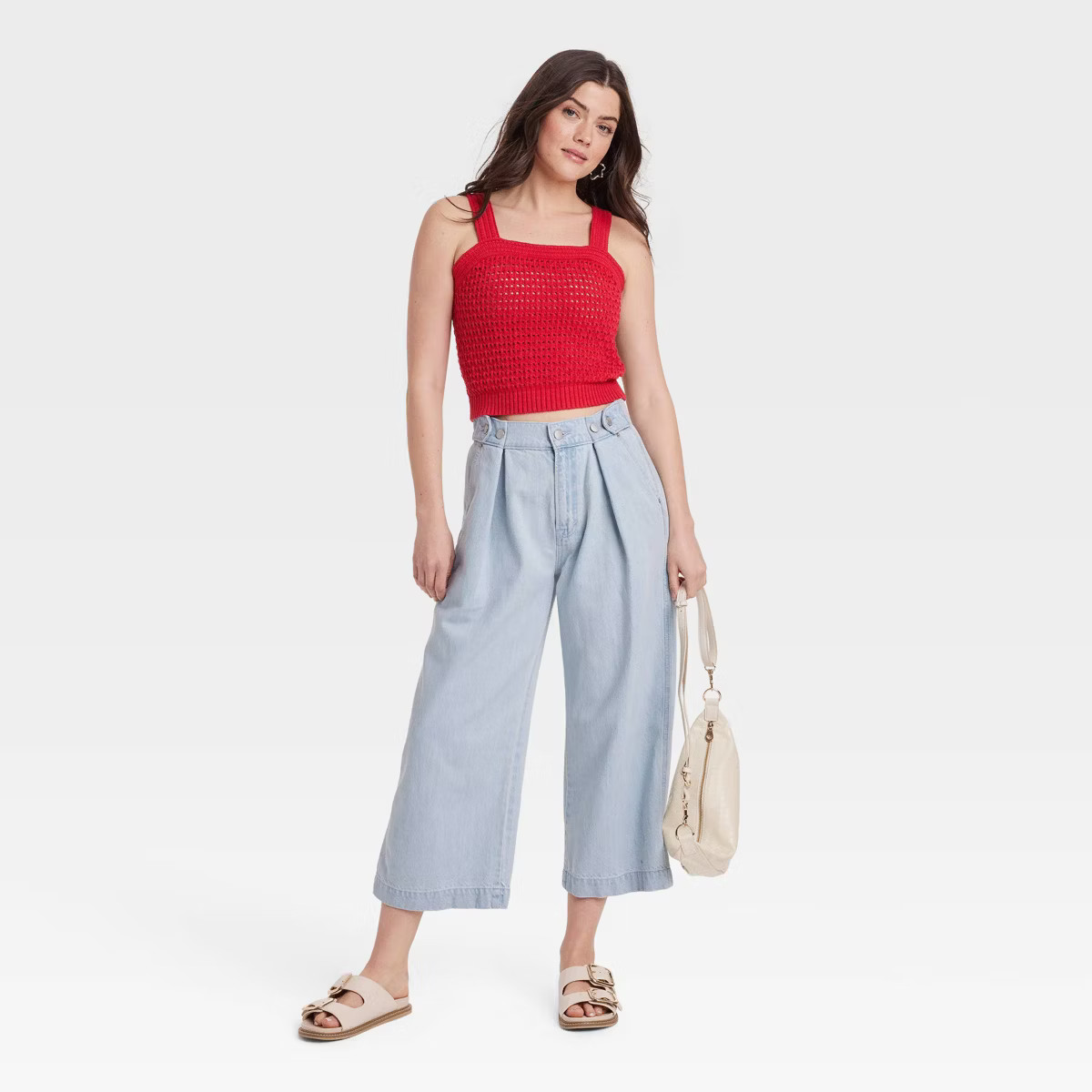 Women's Openwork Sweater Tank - Universal Thread™ Black XL: Cotton, Asymmetrical Neckline, Ribb... | Target