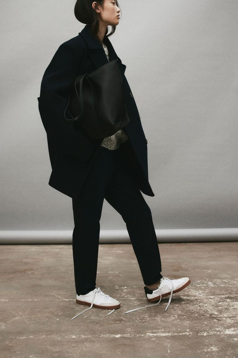 Cigarette trousers - Navy - Ladies | H&M GB | H&M (UK, MY, IN, SG, PH, TW, HK)