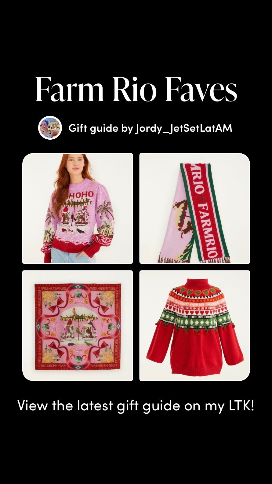 A curated collection of Farm Rio favorites—bright prints, bold accessories, and Brazilian-inspired gifts for her. Discover vibrant pieces that bring joy to everyday style, from colorful bottles and totes to playful essentials designed for sunshine lovers. Perfect for gifting or adding a touch of Rio to her wardrobe.

#LTKGiftGuide #LTKHoliday #LTKCyberWeek