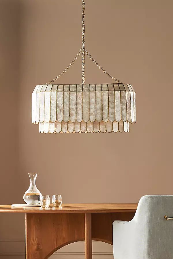 Madelyn Capiz Oval Faceted Chandelier | Anthropologie (US)