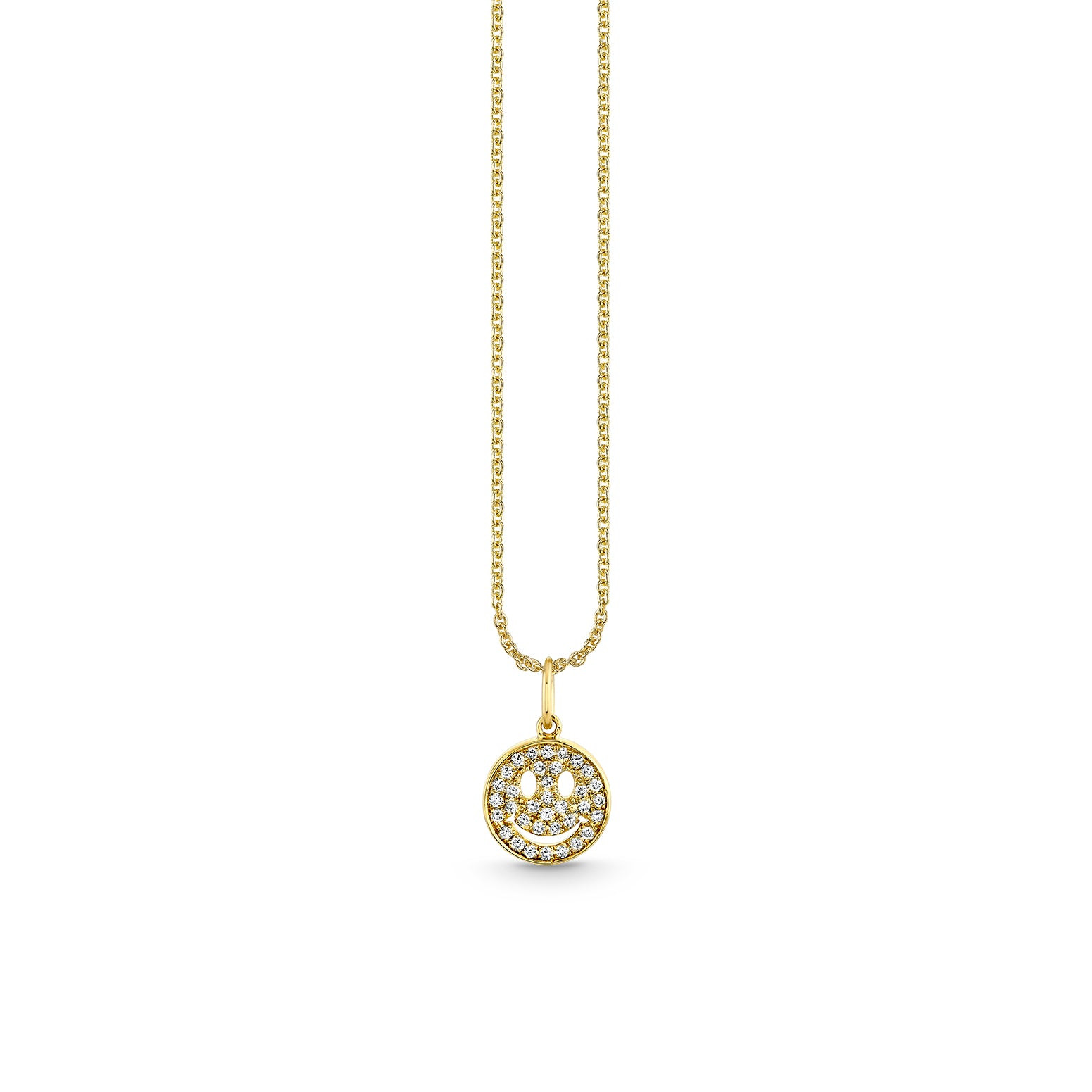 Gold & Diamond Small Happy Face Charm | Sydney Evan