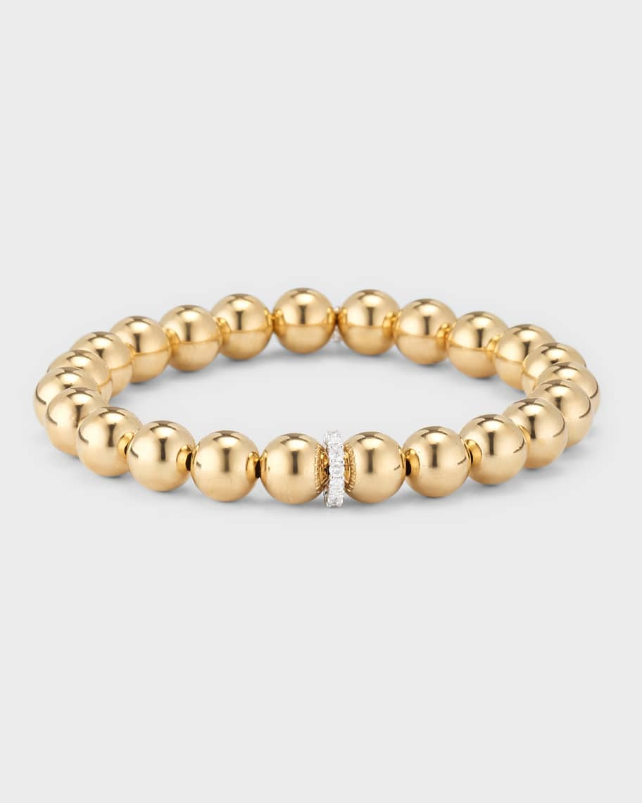 Sydney Evan 14k Yellow Gold Bead and Diamond Rondelle Bracelet | Neiman Marcus