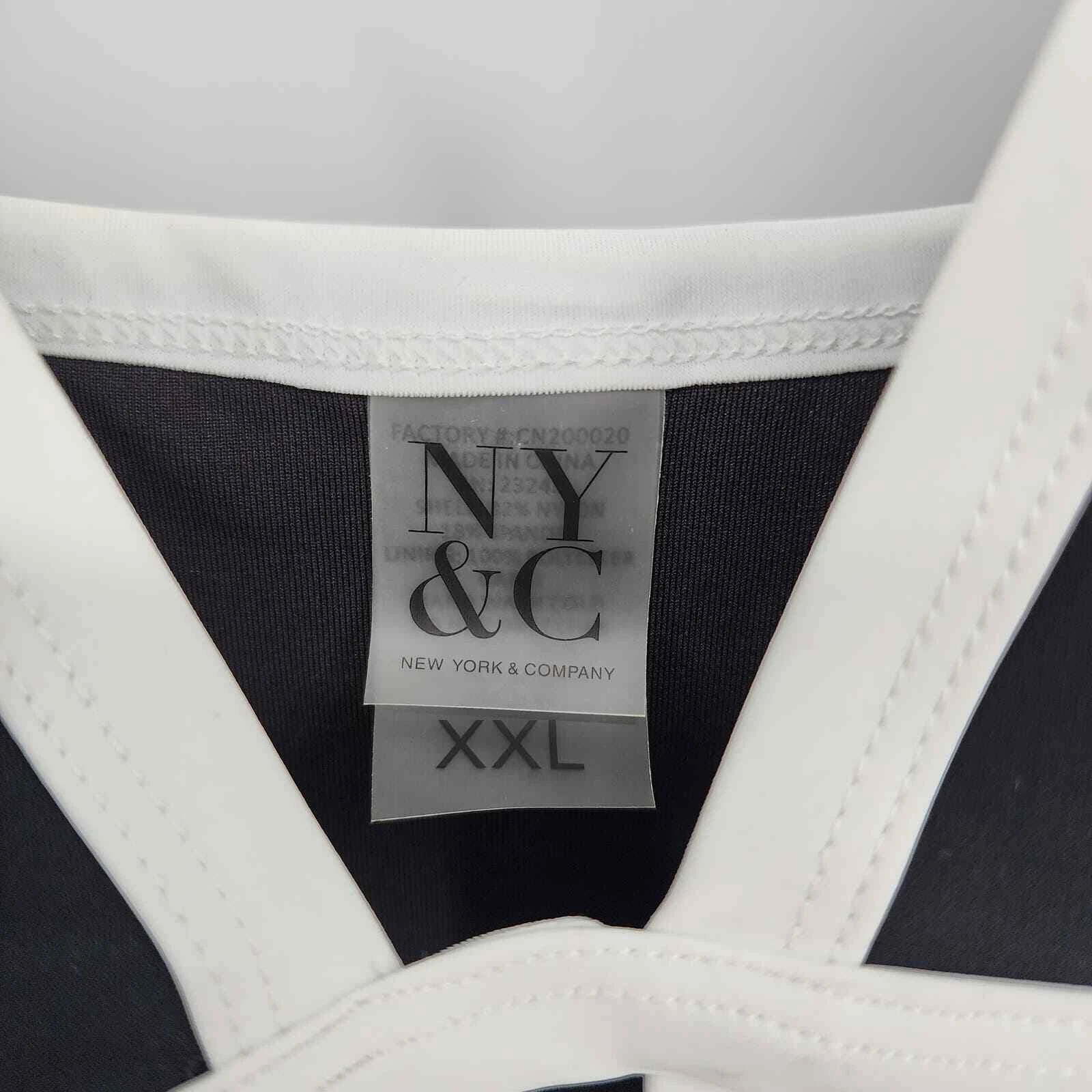 NY&C Wireless plunge one-piece swimsuit Black White Size XXL NWT  | eBay | eBay US