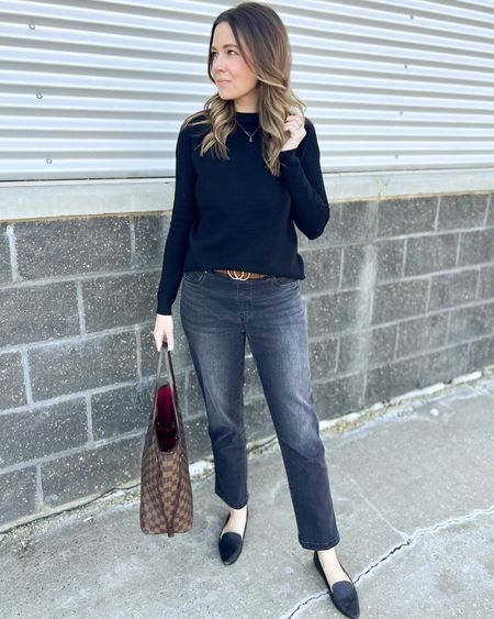 Tried these cropped jeans again today for work but paired with flats instead of boots and ❤️❤️❤️. I am loving this look! I do with I’d gone with the petite version (definitely recommend that if you’re 5’5 or shorter) but they have definitely become fast favourites. {Use my code EMILYHXSPANX to get 10% off and free shipping.}

Also this fitted ottoman sweater is such a great basic for winter, spring and fall (and maybe even cool summer days). It’s also under $40. Everything is linked. Happy Tuesday friends! 

#LTKunder50 #LTKstyletip #LTKunder100
