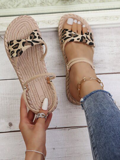 Leopard Two Way Wear Sandals | SHEIN