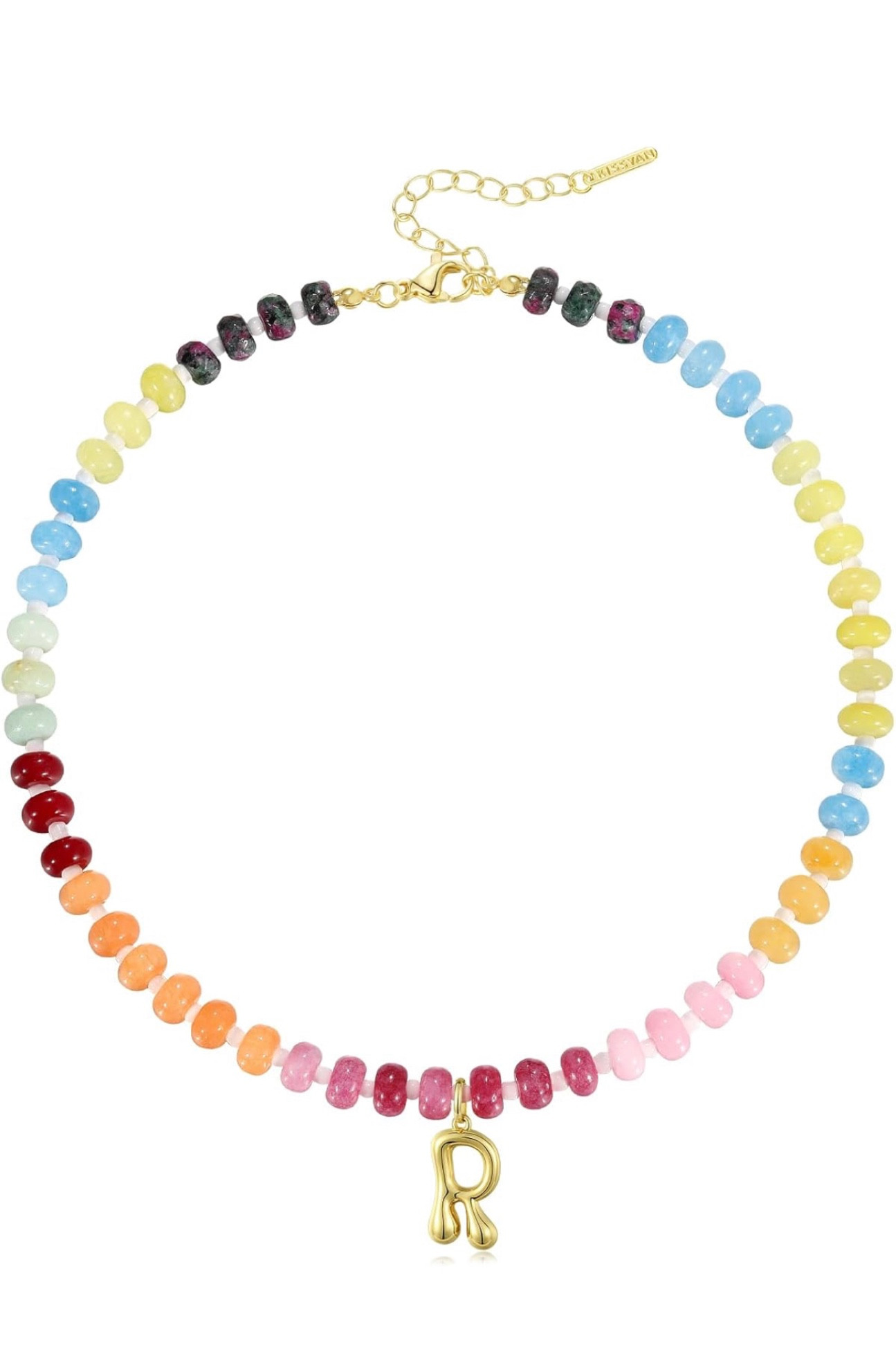 the perfect summer chunky (but not too chunky) necklace 💛🩵💚💜🧡 !! #amazonjewelry #LTKfashion #LTKjewelry #initialnecklace #under50