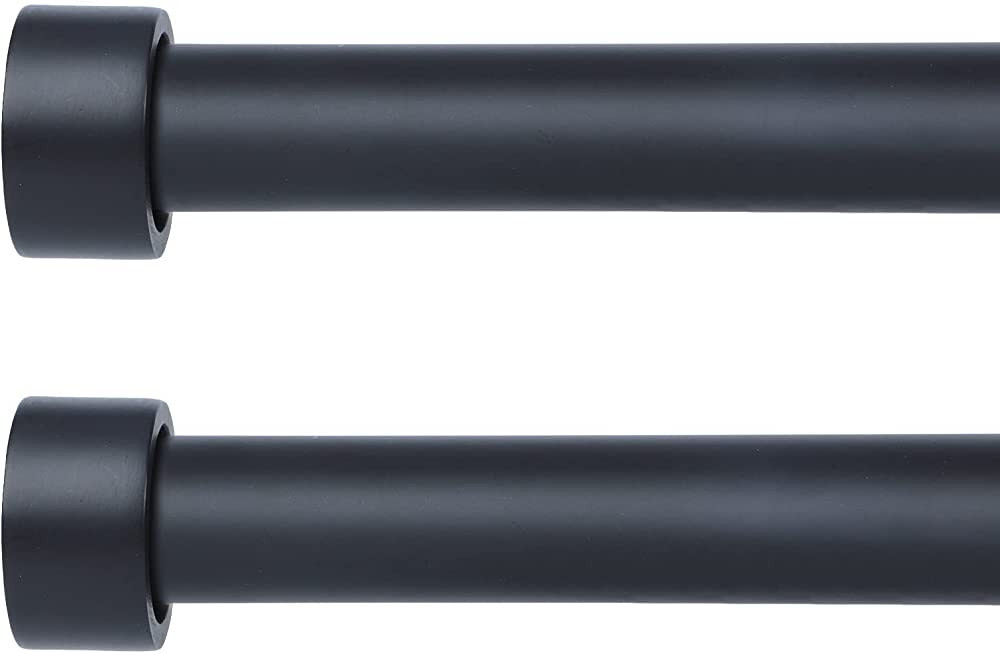 OLV Black Curtain Rods for Window 48-84 inch, Adjustable Single Window Rods With End Cap Design Fini | Amazon (US)
