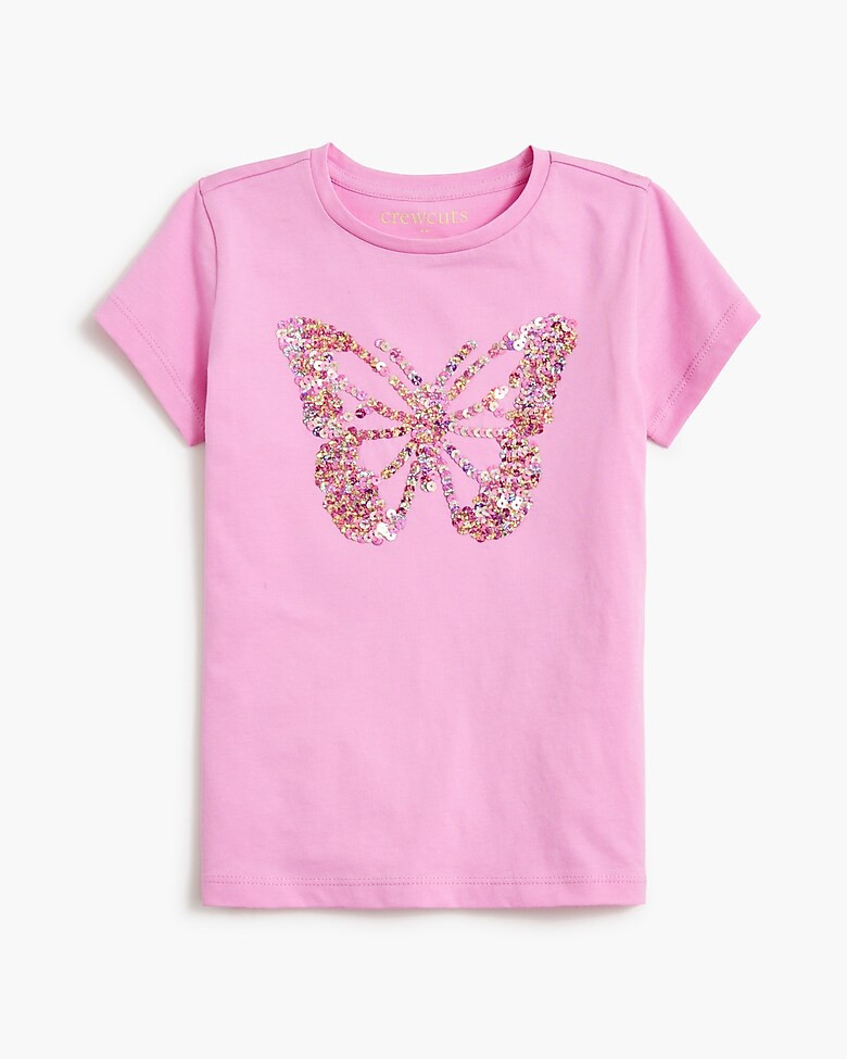 Girls' sequin butterfly graphic tee | J.Crew Factory