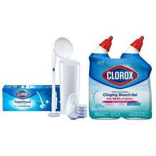 Toilet Wand Disposable Cleaning System with 6 Refills Bundled with Manual Toilet Bowl Cleaner Bleach Gel (2-Pack) | The Home Depot