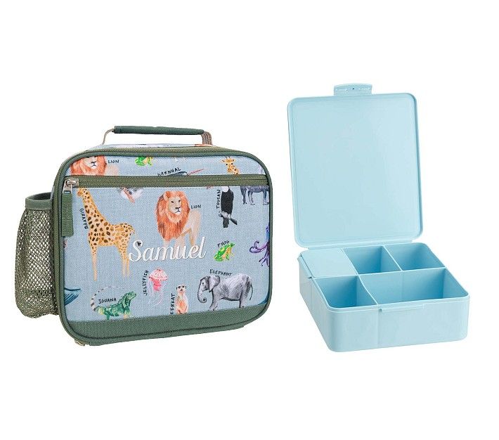 Mackenzie Brendan Safari Animals Lunch & Bento Bundle, Set of 2 | Pottery Barn Kids