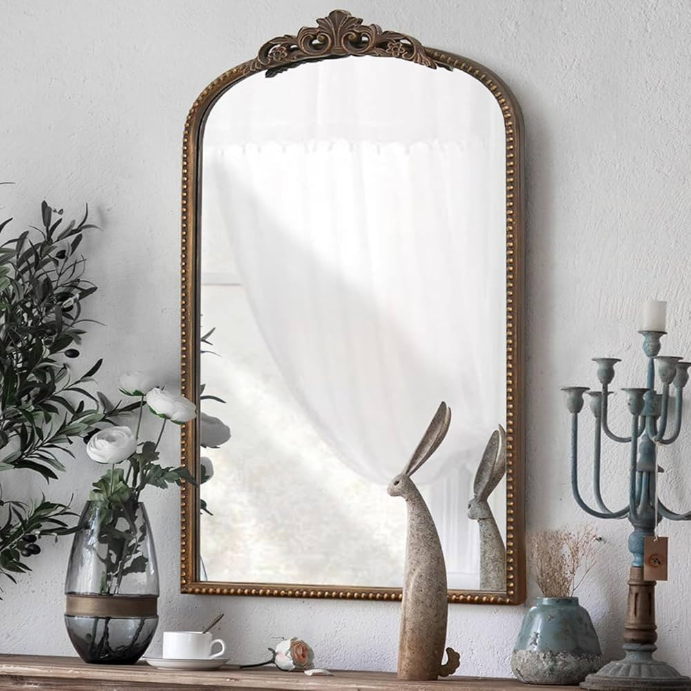 Micasso Traditional Arch Mirror, 31"x 19" Bronze Decorative Mirror with Metal Frame, Wall Mounted Mi | Amazon (US)