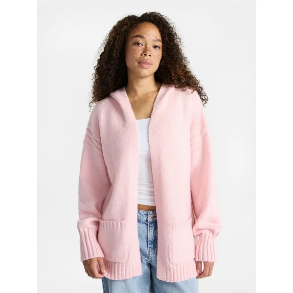 No Boundaries Fashion Hooded Cardigan, Women's | Walmart (US)