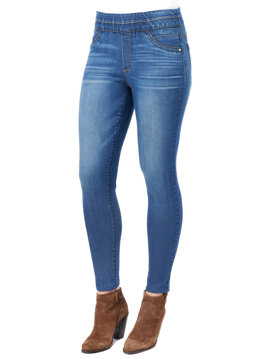 Petite "Ab"solution® Pull-On Ankle Length Blue Glider Jegging Jeans | Democracy Clothing
