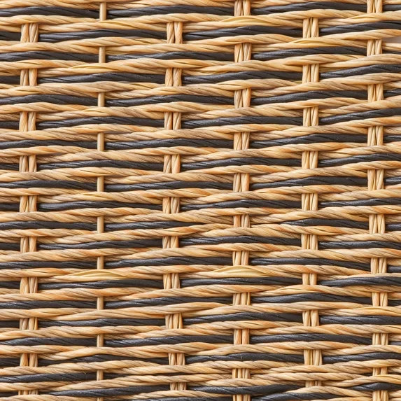 Better Homes & Gardens Beige and Black Resin Rattan Rectangular Serving Tray | Walmart (US)