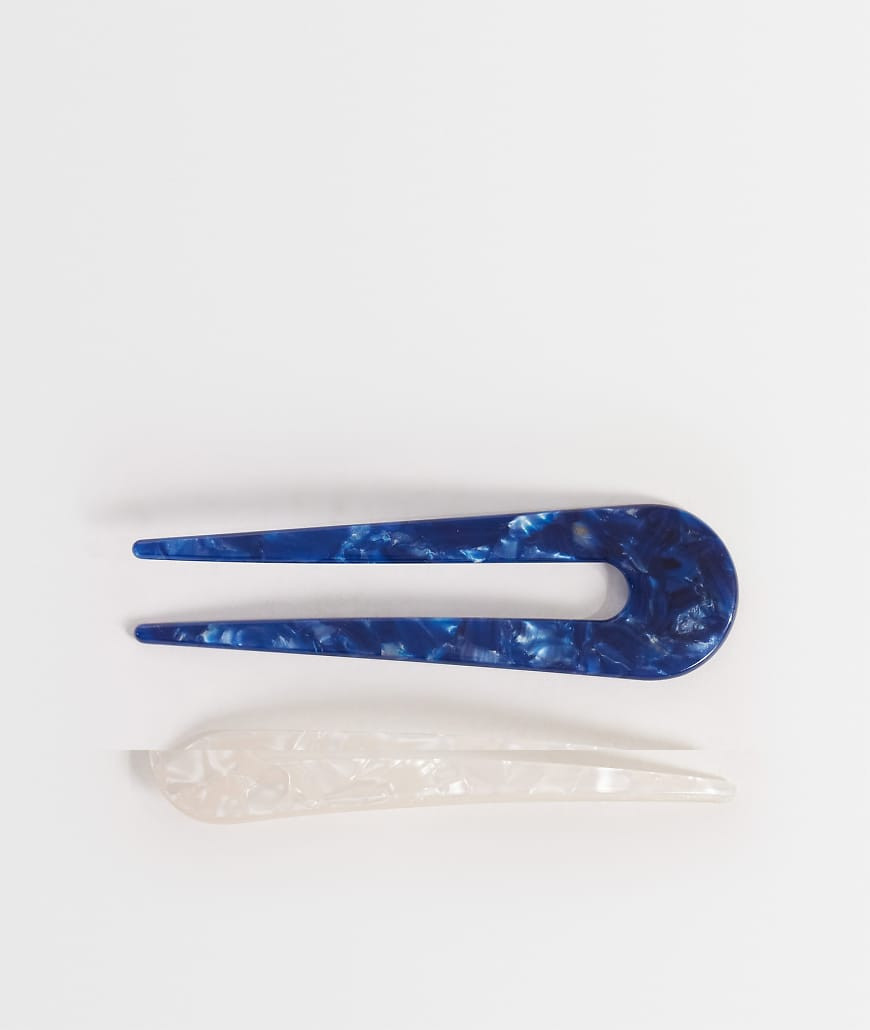 Accessorize pack of 2 riviera resin french hair pin in multi | ASOS (Global)