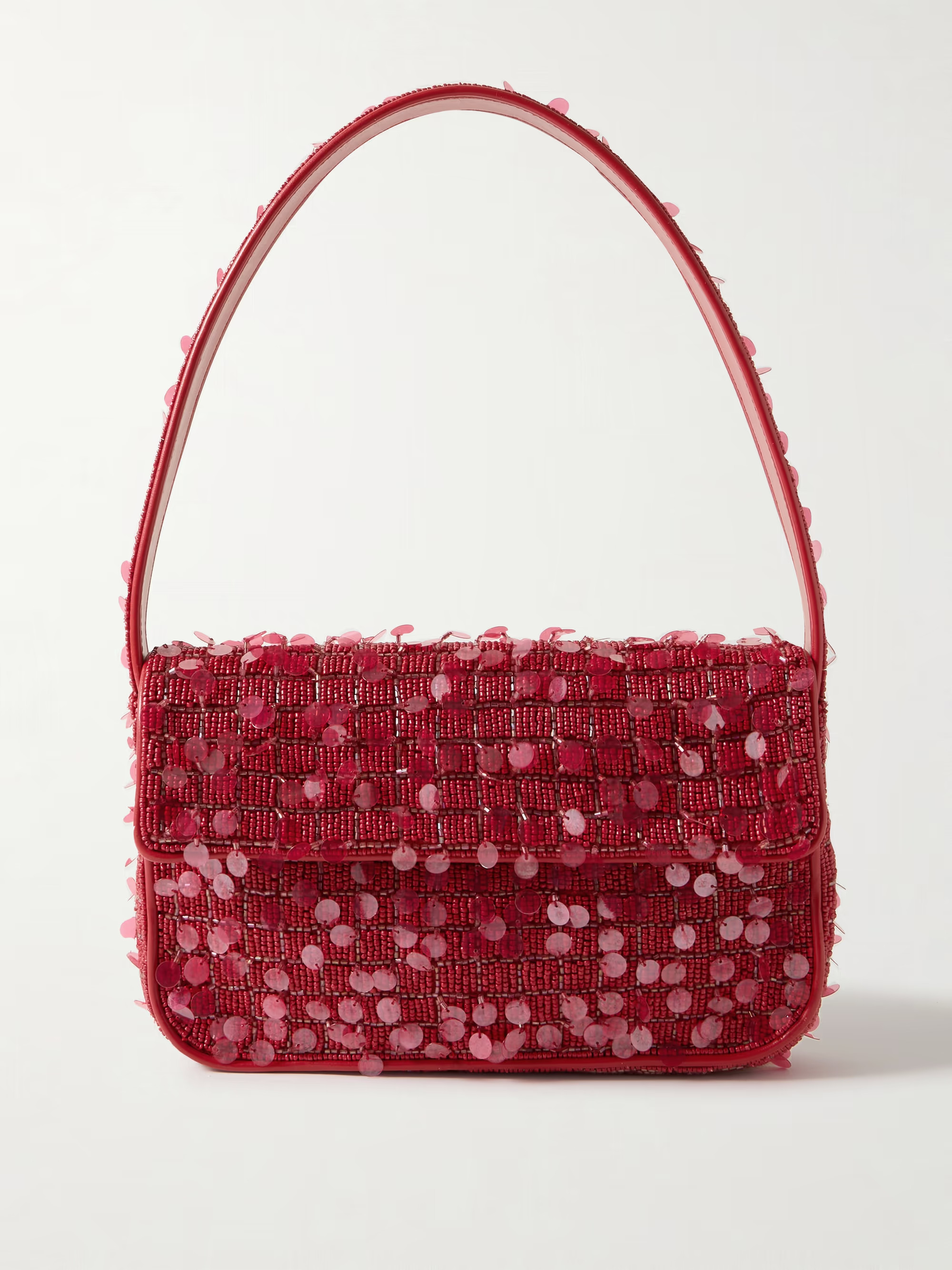 Tommy beaded faux leather-trimmed embellished satin shoulder bag | NET-A-PORTER (UK & EU)