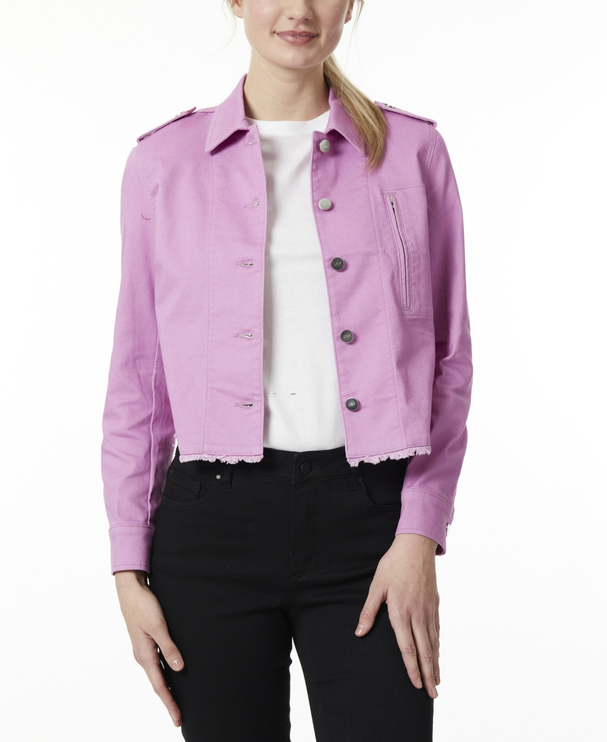 Women's 5 Button Denim Jacket with Fringe Epaulets | Macys (US)